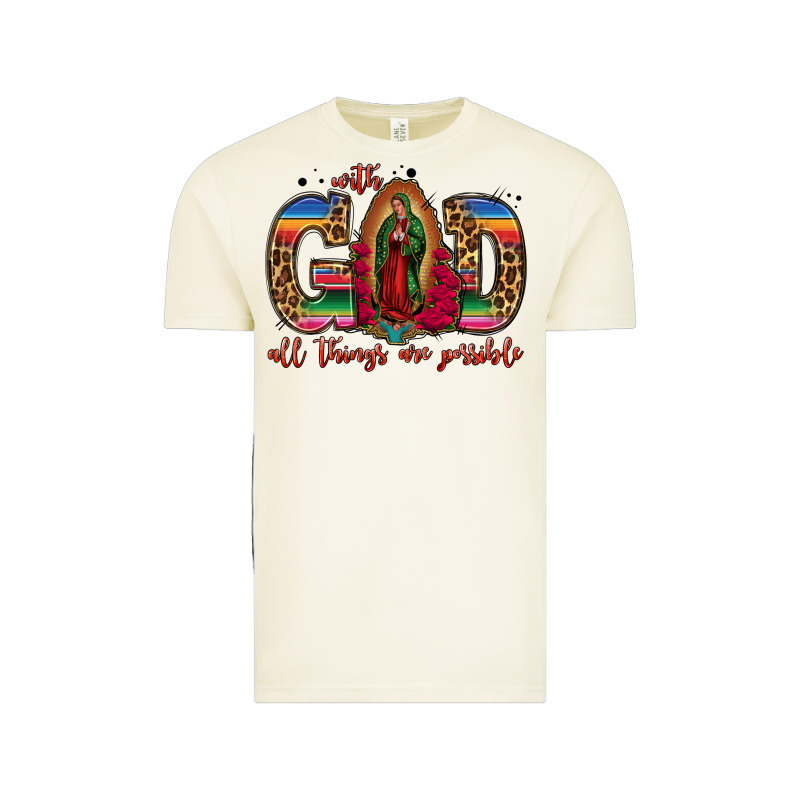 With God All Things Are Possible Lady Of Guadalupe Vintage Tee by Jasminsmagicworld | Teevron