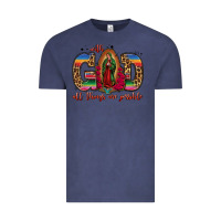 Vintage Denim with god all things are possible lady of guadalupe Vintage Tee - Jasminsmagicworld