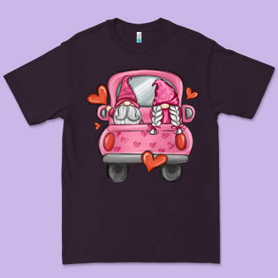 Valentines Day Gnome Truck Premium Tee Designed By Maliassmallbusiness