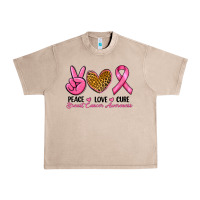 French Oak Peace Love Cure Breast Cancer Urban Heavy Tee - RanaPortraitStore