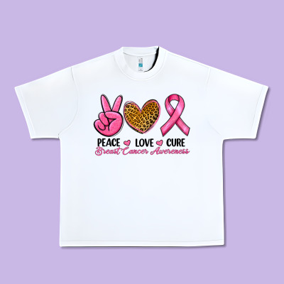 Peace Love Cure Breast Cancer Urban Heavy Tee Designed By Ranaportraitstore