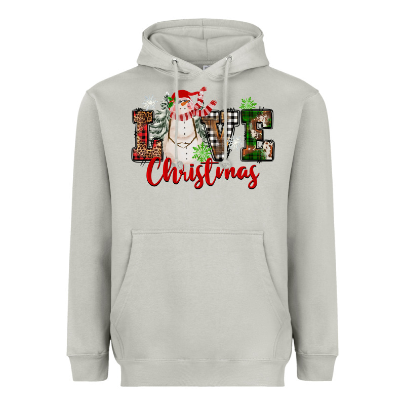 Love Christmas Snowman Heavyweight Hoodie by FaDigitalArtStudio | Teevron