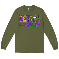 Army Green Mardi Gras Dental Assistant Long Sleeve Tee - NancyCooperArtShop