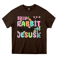 Chocolate Brown silly rabbit easter is for jesus Heavy Core Tee - MaliasSmallBusiness
