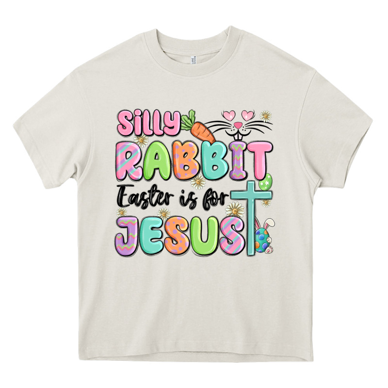 Silly Rabbit Easter Is For Jesus Heavy Core Tee by MaliasSmallBusiness | Teevron