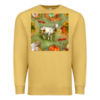 Antique Gold fall goats seamless pattern Premium Sweatshirt - BundleAndBundleShop