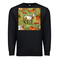 Black fall goats seamless pattern Premium Sweatshirt - BundleAndBundleShop