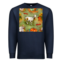 Navy fall goats seamless pattern Premium Sweatshirt - BundleAndBundleShop