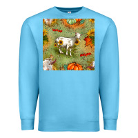 Ocean Blue fall goats seamless pattern Premium Sweatshirt - BundleAndBundleShop
