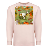 Pale Pink fall goats seamless pattern Premium Sweatshirt - BundleAndBundleShop