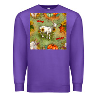 Purple fall goats seamless pattern Premium Sweatshirt - BundleAndBundleShop