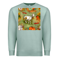 Seafoam fall goats seamless pattern Premium Sweatshirt - BundleAndBundleShop