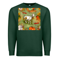 Sports Green fall goats seamless pattern Premium Sweatshirt - BundleAndBundleShop