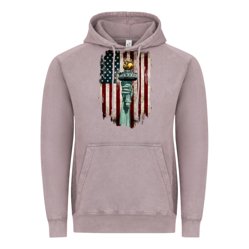 Statue Of Liberty Torch Vintage Hoodie by BarkalooDesign | Teevron