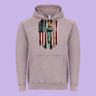 Statue Of Liberty Torch Vintage Hoodie Designed By Barkaloodesign