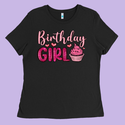 Birthday Girl Cupcake Ladies Tee Designed By Maliassmallbusiness