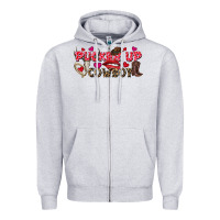 Heather Grey Pucker Up Cowboy Valentine's Day Zipper Hoodie - FaDigitalArtStudio