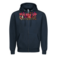 Navy Pucker Up Cowboy Valentine's Day Zipper Hoodie - FaDigitalArtStudio