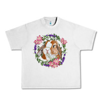 Lunar Rock Bunny Face With Floral Wreath Urban Heavy Tee - RanaPortraitStore