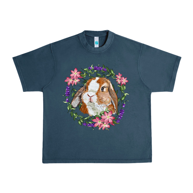 Bunny Face With Floral Wreath Urban Heavy Tee by RanaPortraitStore | Teevron