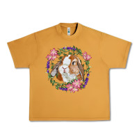 Peanut Butter Bunny Face With Floral Wreath Urban Heavy Tee - RanaPortraitStore