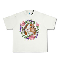 Pistachio Bunny Face With Floral Wreath Urban Heavy Tee - RanaPortraitStore