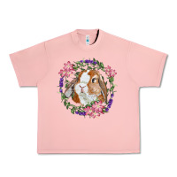 Salmon Bunny Face With Floral Wreath Urban Heavy Tee - RanaPortraitStore