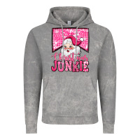Pink Christmas Junkie Santa Claus Vintage Hoodie | Teevron