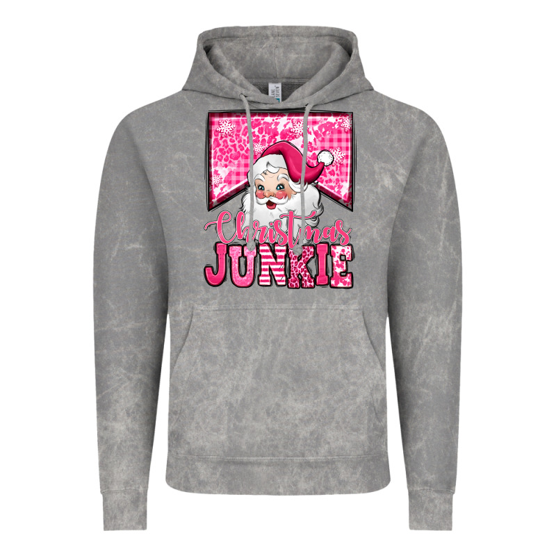 Pink Christmas Junkie Santa Claus Vintage Hoodie by Jasminsmagicworld | Teevron