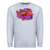 Heather Grey halloween pumpkin patch  4 Premium Sweatshirt - BundleAndBundleShop
