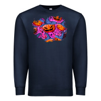 Navy halloween pumpkin patch  4 Premium Sweatshirt - BundleAndBundleShop