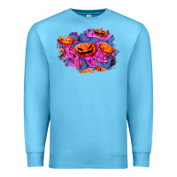 Ocean Blue halloween pumpkin patch  4 Premium Sweatshirt - BundleAndBundleShop