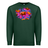 Sports Green halloween pumpkin patch  4 Premium Sweatshirt - BundleAndBundleShop