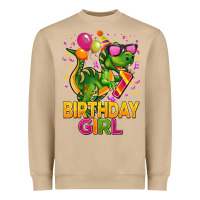 Mushroom 1st birthday girl t rex pink Heavyweight Sweatshirt - CowGirlArtShop