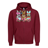 Burgundy Western Easter peeps Zipper Hoodie - OliviaCreatesArt