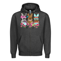 Charcoal Heather Western Easter peeps Zipper Hoodie - OliviaCreatesArt