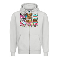 Dove Grey Western Easter peeps Zipper Hoodie - OliviaCreatesArt