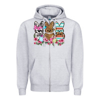 Heather Grey Western Easter peeps Zipper Hoodie - OliviaCreatesArt