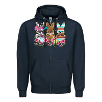 Navy Western Easter peeps Zipper Hoodie - OliviaCreatesArt