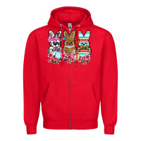 Red Western Easter peeps Zipper Hoodie - OliviaCreatesArt