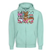 Seafoam Western Easter peeps Zipper Hoodie - OliviaCreatesArt