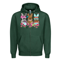 Sports Green Western Easter peeps Zipper Hoodie - OliviaCreatesArt
