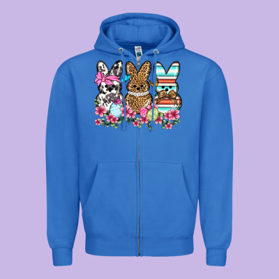 Western Easter Peeps Zipper Hoodie Designed By Oliviacreatesart