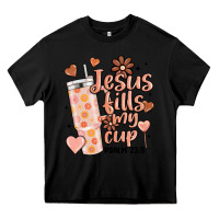 Black valentine jesus fills my cup Heavy Core Tee - MaliasSmallBusiness