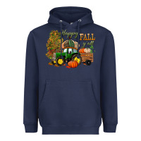 Navy Happy Fall Y'all Heavyweight Hoodie - BundleAndBundleShop