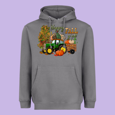 Happy Fall Y'all Heavyweight Hoodie Designed By Bundleandbundleshop
