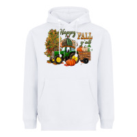 White Happy Fall Y'all Heavyweight Hoodie - BundleAndBundleShop