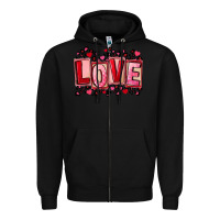 Black Valentine's Day love Zipper Hoodie - FaDigitalArtStudio