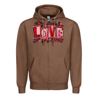 Chestnut Valentine's Day love Zipper Hoodie - FaDigitalArtStudio
