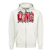 Oatmeal Heather Valentine's Day love Zipper Hoodie - FaDigitalArtStudio